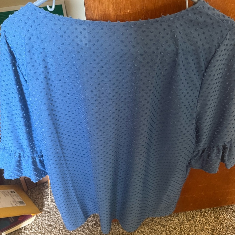Ruby Rd Blue Blouse with Elegant Design - Picture 2 of 3